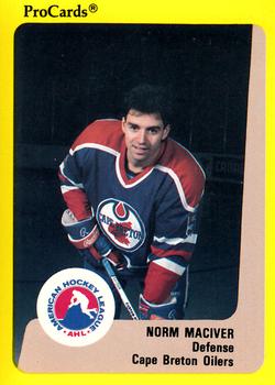 1989-90 ProCards AHL #140 Norm Maciver Front