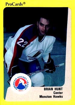 1989-90 ProCards AHL #38 Brian Hunt Front