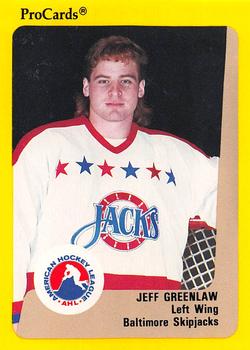 1989-90 ProCards AHL #79 Jeff Greenlaw Front