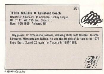 1989-90 ProCards AHL #261 Terry Martin Back