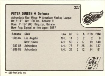 1989-90 ProCards AHL #327 Peter Dineen Back