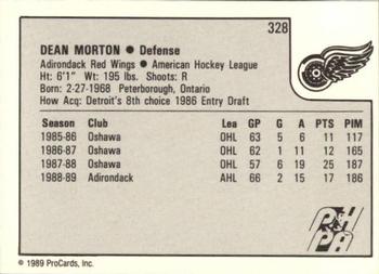 1989-90 ProCards AHL #328 Dean Morton Back
