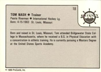 1989-90 ProCards IHL #18 Tom Nash Back