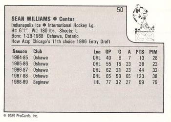 1989-90 ProCards IHL #50 Sean Williams Back