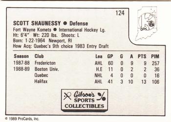 1989-90 ProCards IHL #124 Scott Shaunessy Back