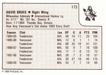 1989-90 ProCards IHL #173 David Bruce Back