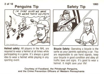 1992-93 Pittsburgh Penguins Police #2 Bob Errey Back