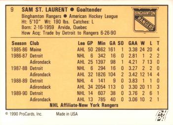 1990-91 ProCards AHL/IHL #9 Sam St. Laurent Back