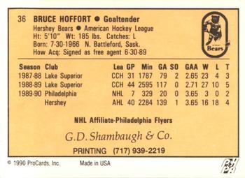 1990-91 ProCards AHL/IHL #36 Bruce Hoffort Back