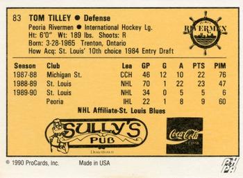 1990-91 ProCards AHL/IHL #83 Tom Tilley Back