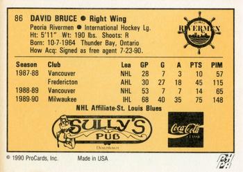 1990-91 ProCards AHL/IHL #86 David Bruce Back