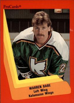 1990-91 ProCards AHL/IHL #101 Warren Babe Front
