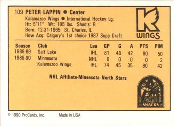 1990-91 ProCards AHL/IHL #109 Peter Lappin Back