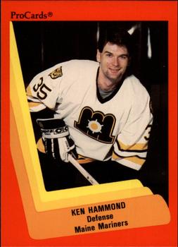 1990-91 ProCards AHL/IHL #141 Ken Hammond Front