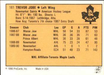 1990-91 ProCards AHL/IHL #161 Trevor Jobe Back