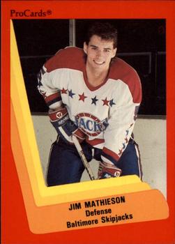 1990-91 ProCards AHL/IHL #197 Jim Mathieson Front