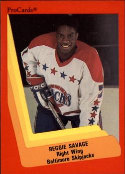1990-91 ProCards AHL/IHL #199 Reggie Savage Front