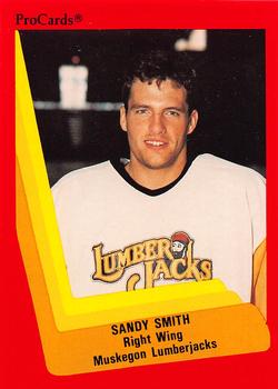 1990-91 ProCards AHL/IHL #373 Sandy Smith Front