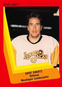 1990-91 ProCards AHL/IHL #377 Dave Goertz Front