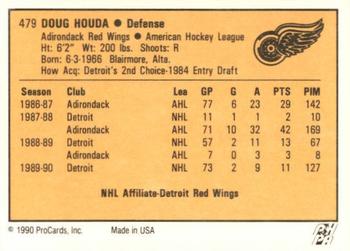 1990-91 ProCards AHL/IHL #479 Doug Houda Back