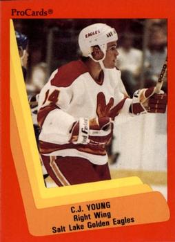 1990-91 ProCards AHL/IHL #617 C.J. Young Front