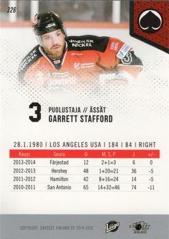 2014-15 Cardset Finland #326 Garrett Stafford Back