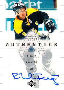 1999-00 Upper Deck Swedish Hockey League - SHL Signatures #RF Rikard Franzen Front