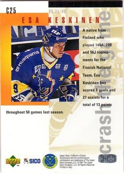 1997-98 Collector's Choice Swedish - You Crash the Game Exchange #C25 Esa Keskinen Back