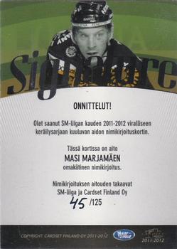 2011-12 Cardset Finland - Signature #NNO Masi Marjamäki Back