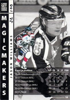 2005-06 Cardset Finland - Magicmakers Holo-Silver #18 Jason Williams Back