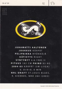 2005-06 Cardset Finland - Future Stars Holo-Silver #18 Juhamatti Aaltonen Back