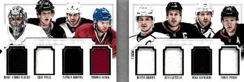 2013-14 Panini National Treasures - Crazy 8's Jerseys #C8-03D Marc-Andre Fleury / Eric Staal / Nathan Horton / Thomas Vanek / Dustin Brown / Ryan Getzlaf / Mike Richards / Corey Perry Front