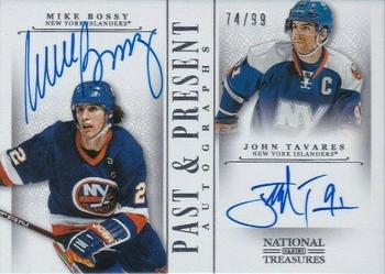 2013-14 Panini National Treasures - Past and Present Autographs #PP-BT Mike Bossy / John Tavares Front