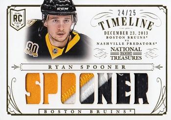 2013-14 Panini National Treasures - Rookie Timeline Jerseys Patch #RT-RSP Ryan Spooner Front