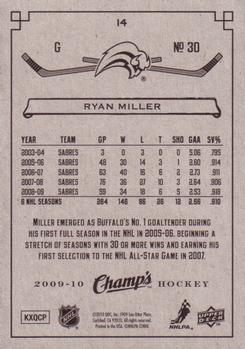 2009-10 Upper Deck Champ's #14 Ryan Miller Back