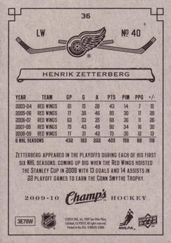 2009-10 Upper Deck Champ's #36 Henrik Zetterberg Back