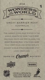 2009-10 Upper Deck Champ's #404 Great Barrier Reef Back
