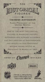 2009-10 Upper Deck Champ's #539 Thomas Jefferson Back