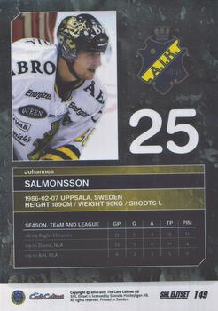 2010-11 SHL Elitset #149 Johannes Salmonsson Back
