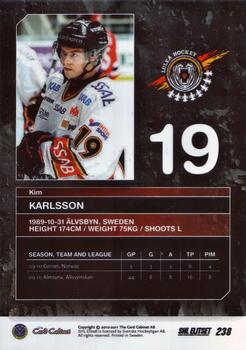 2010-11 SHL Elitset #238 Kim Karlsson Back