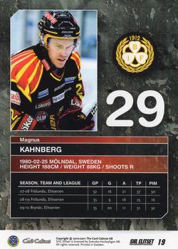 2010-11 SHL Elitset #19 Magnus Kahnberg Back