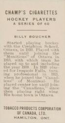 1924-25 Champ's Cigarettes (C144) #NNO Billy Boucher Back