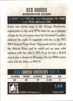 2009-10 In The Game Between The Pipes #149 Ken Brown Back