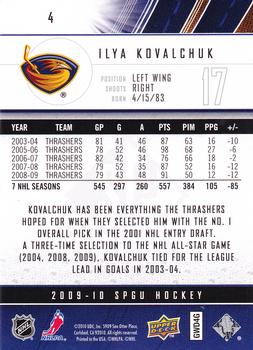 2009-10 SP Game Used #4 Ilya Kovalchuk Back