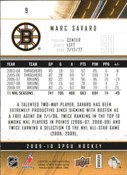 2009-10 SP Game Used #9 Marc Savard Back