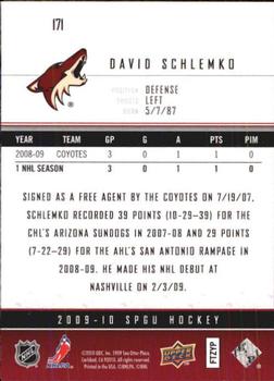 2009-10 SP Game Used #171 David Schlemko Back