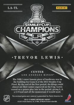 2012-13 Panini Rookie Anthology - Crown Royale All The Kings Men #LA-TL Trevor Lewis Back