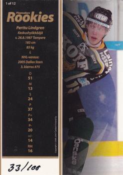 2006-07 Cardset Finland - Playmakers Rookies Gold #1 Perttu Lindgren Back
