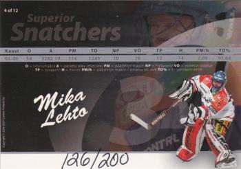 2006-07 Cardset Finland - Superior Snatchers Silver #4 Mika Lehto Back