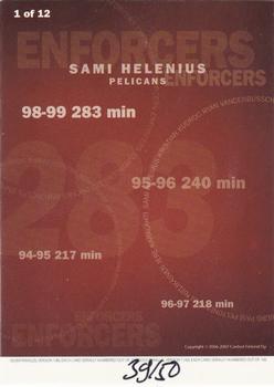 2006-07 Cardset Finland - Enforcers Gold #1 Sami Helenius Back